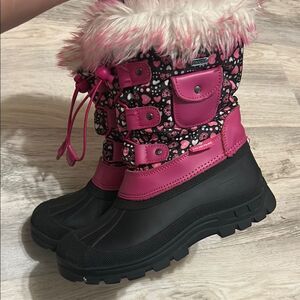 Dream Pairs Pink and Black Kids Boots